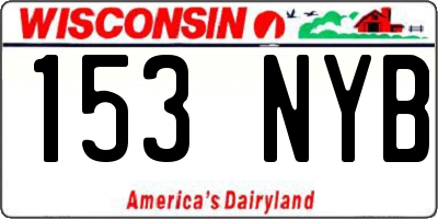 WI license plate 153NYB