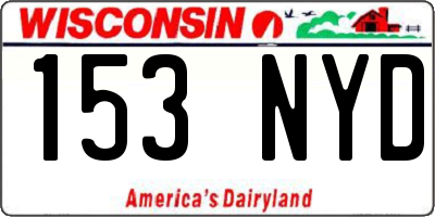 WI license plate 153NYD