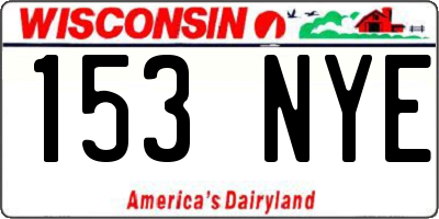 WI license plate 153NYE