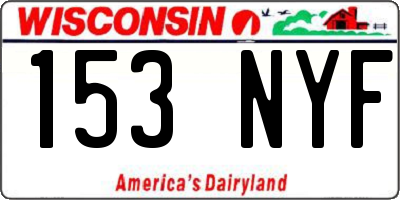WI license plate 153NYF