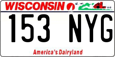 WI license plate 153NYG