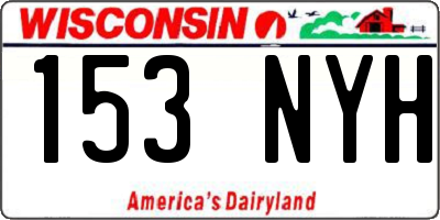 WI license plate 153NYH