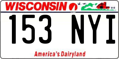 WI license plate 153NYI