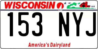 WI license plate 153NYJ