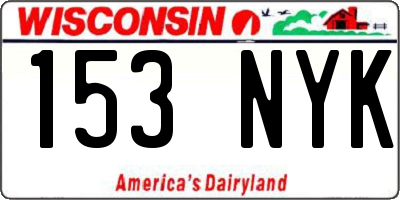 WI license plate 153NYK