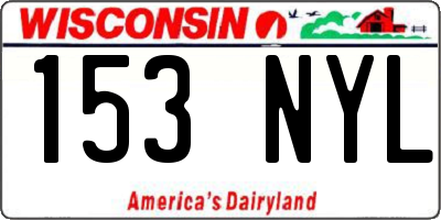 WI license plate 153NYL