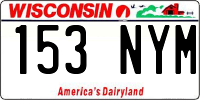 WI license plate 153NYM