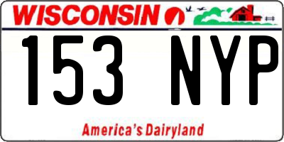 WI license plate 153NYP