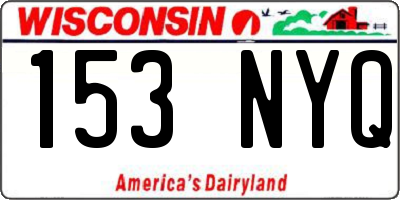 WI license plate 153NYQ