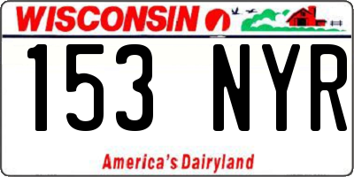 WI license plate 153NYR