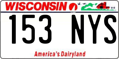 WI license plate 153NYS