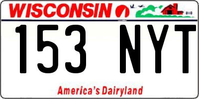 WI license plate 153NYT
