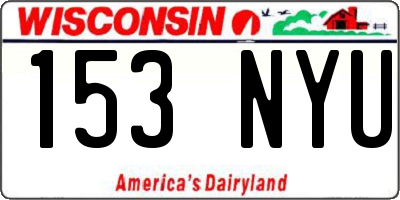 WI license plate 153NYU