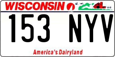 WI license plate 153NYV