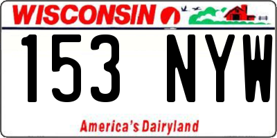 WI license plate 153NYW