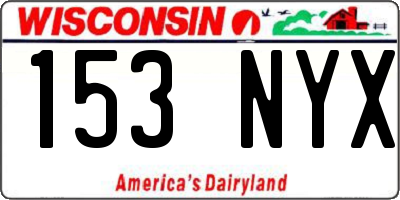 WI license plate 153NYX