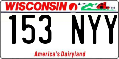 WI license plate 153NYY