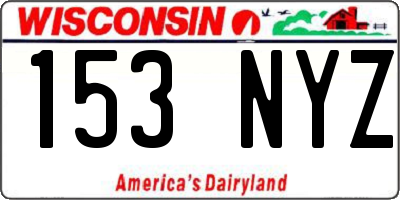 WI license plate 153NYZ