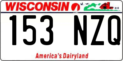 WI license plate 153NZQ