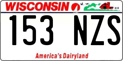 WI license plate 153NZS