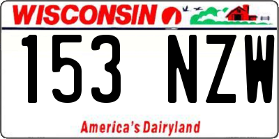 WI license plate 153NZW