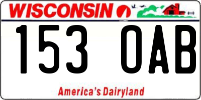 WI license plate 153OAB