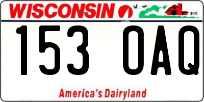 WI license plate 153OAQ
