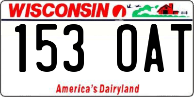 WI license plate 153OAT