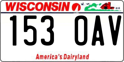WI license plate 153OAV