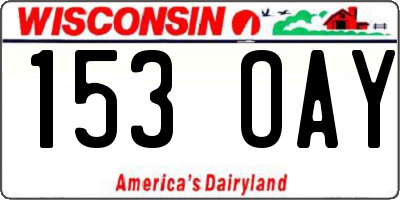 WI license plate 153OAY