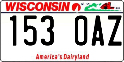 WI license plate 153OAZ