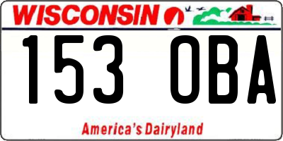WI license plate 153OBA