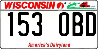 WI license plate 153OBD