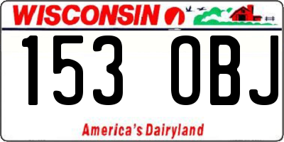 WI license plate 153OBJ