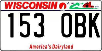WI license plate 153OBK
