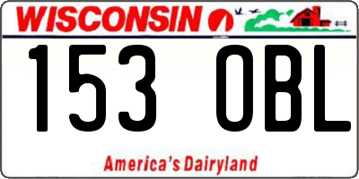WI license plate 153OBL