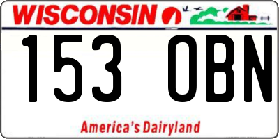 WI license plate 153OBN