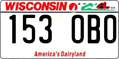 WI license plate 153OBO
