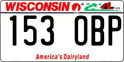 WI license plate 153OBP