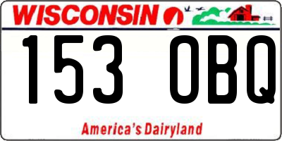 WI license plate 153OBQ