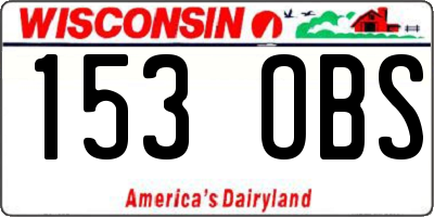 WI license plate 153OBS