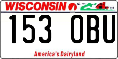 WI license plate 153OBU