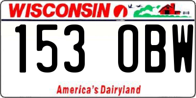 WI license plate 153OBW