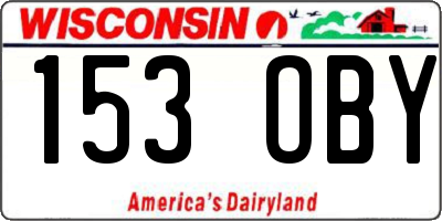 WI license plate 153OBY