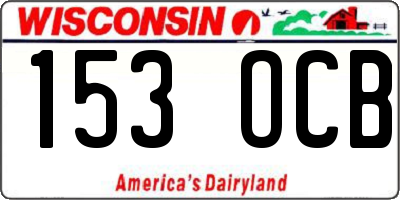WI license plate 153OCB