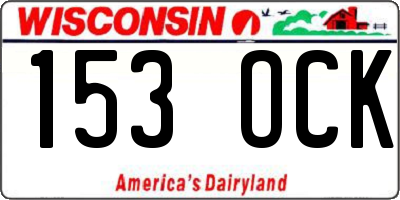 WI license plate 153OCK