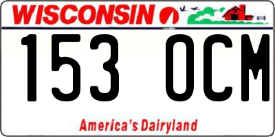 WI license plate 153OCM