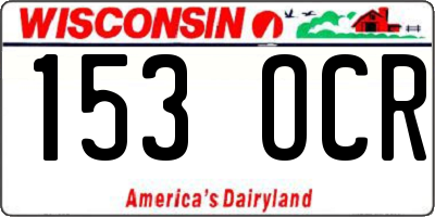 WI license plate 153OCR