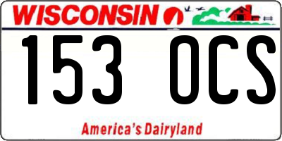 WI license plate 153OCS