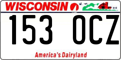 WI license plate 153OCZ